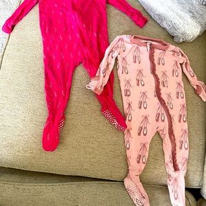 Kickee Pants bundle of two 3-6 month zippered ruffle butt pajamas